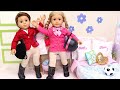 Doll friends first horse riding lesson! Play Dolls outdoor sports for kids