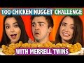 100 CHICKEN NUGGET CHALLENGE (ft. Merrell Twins) | Challenge Chalice