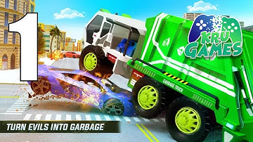 Flying Garbage Truck Robot Transform: Robot Games Gameplay Walkthrough #1 (Android, IOS)