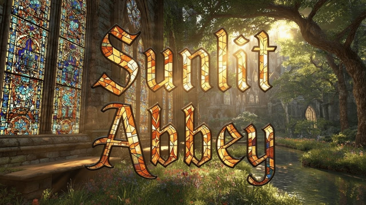 Sunlit Abbey | Gentle Medieval Ambient Music with Lazy Stream for Relaxation, Study & DnD