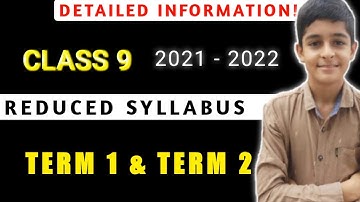 New CBSE syllabus for class 9 2021 - 2022 | Term 1 and Term 2 | Reduced Syllabus of class 9  ||