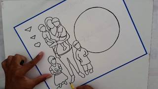 World Population Day slogan and Poster Drawing || How to World Population Day Drawing Easy Steps