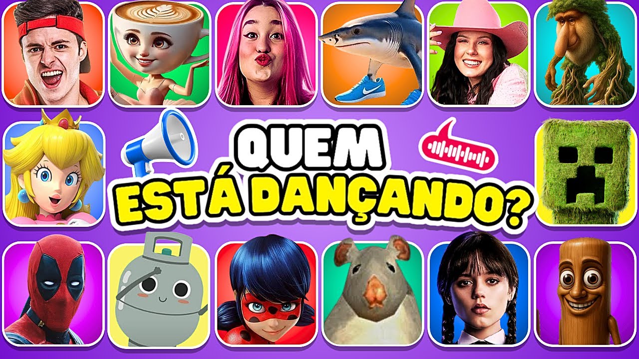 💃 ADIVINHE QUEM ESTÁ DANÇANDO!! 🤩🎵 | Rato Milton, Enaldinho, Ó U Gás, Wandinha, Sonic, Peach