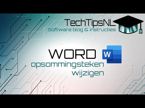 Word - Opsommingsteken veranderen