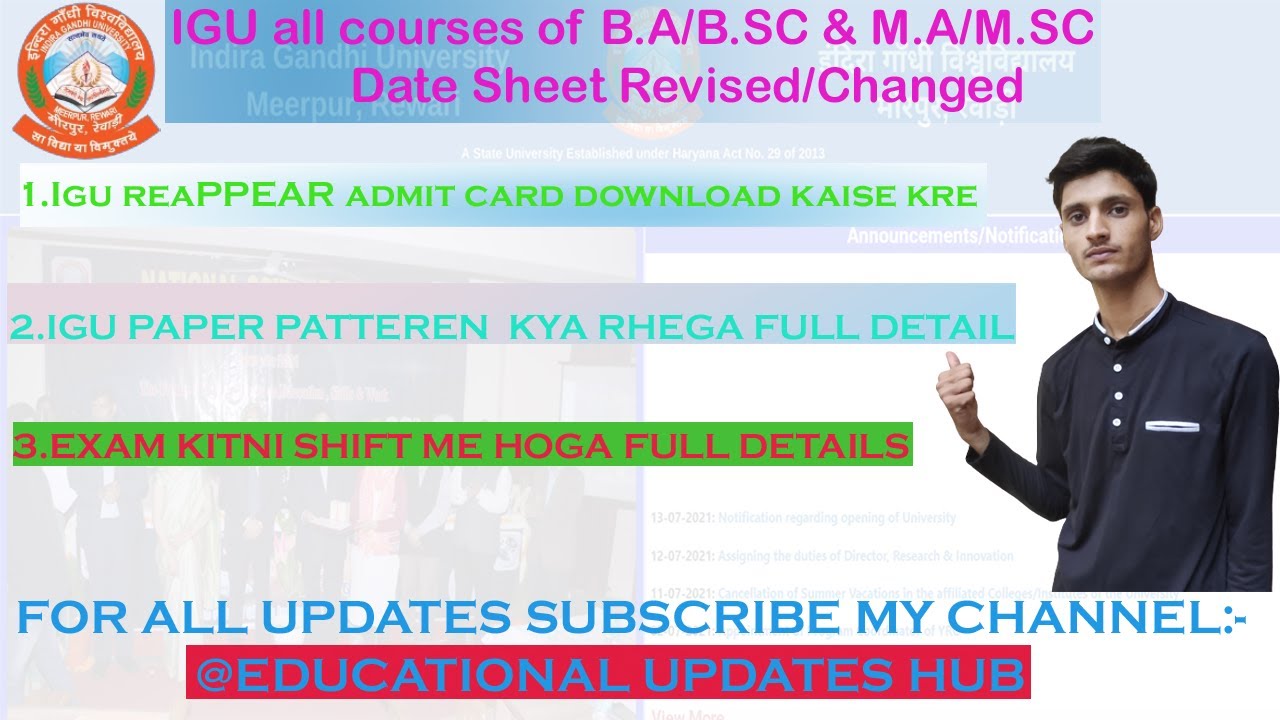 IGU UG & PG all Sem date sheet Changed 