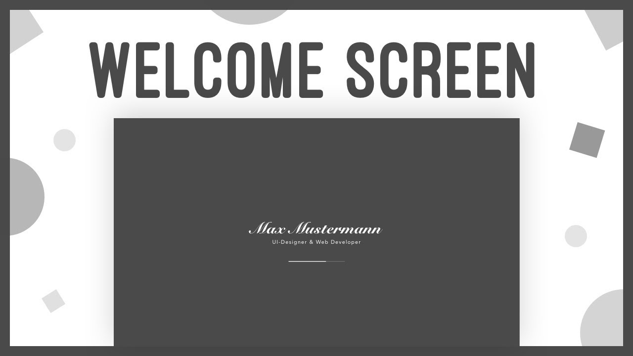Creating an Animated Welcome Screen  Web Development Tutorial -  YouTube