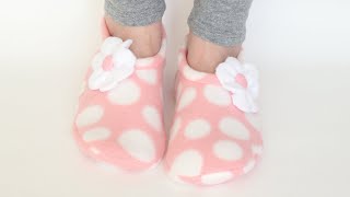 How to Sew Fleece Slippers Detailed Instructions by learncreatesew 