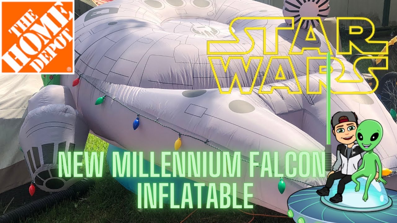 NEW Home Depot 2021 Star Wars Millennium Falcon Gemmy Airblown Inflatable Christmas Decorations