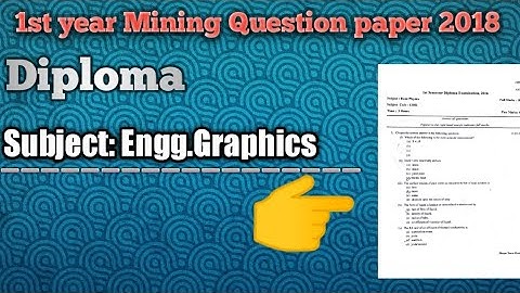 Graphics 1st year Mining branch Question paper 2018