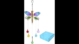Dragonfly Hanging Crystal Suncatcher Ornament Window Garden Decor Rainbow Maker Prism Pendant