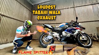 Loudest Exhaust installed in my BMW s1000rr🔥||Full tabahi 😈