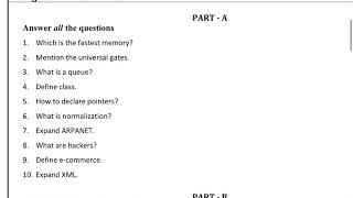 2 PUC computer science model question paper 2019