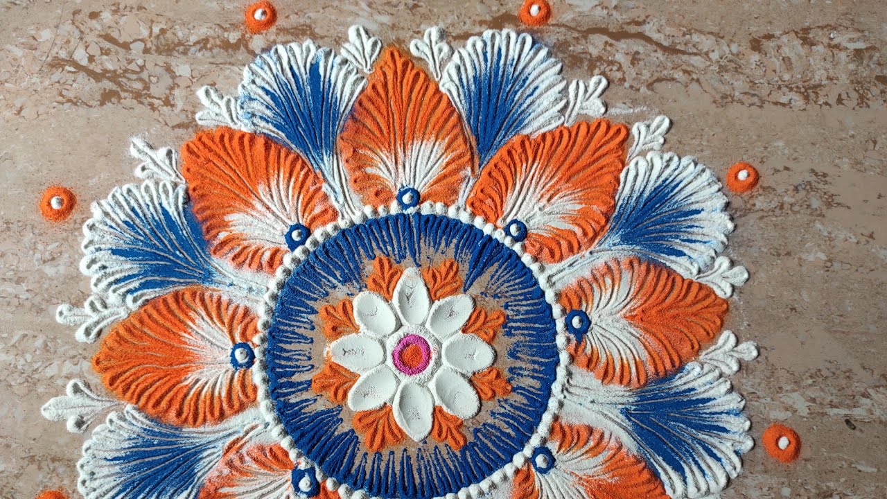 simple rangoli design ll Satisfying sand art ll unique rangoli ll