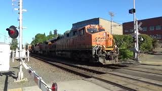 (Southbound) BNSF Garbage Train passes through the McCarver Street Railroad Crossing.