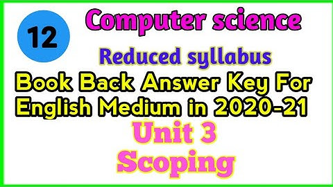 12th Computer Science Unit 3 Book Back Answer Key Reduced Syllabus for English Medium. #answerkey