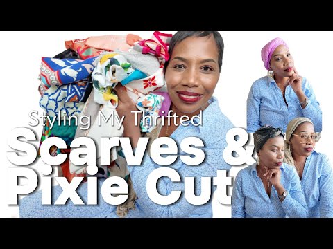6 Stylish Ways To Wear Scarves With A Pixie Cut Vintage Inspired Thrifted Looks