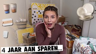 Dit is mijn VOLLEDIGE gespaarde UITZET 😱🏡 *21 jaar* shoplog / unboxing