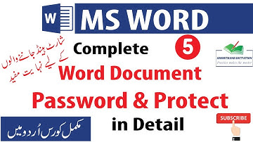 how to protect word document with password in Urdu  word 2016 Lesson 5