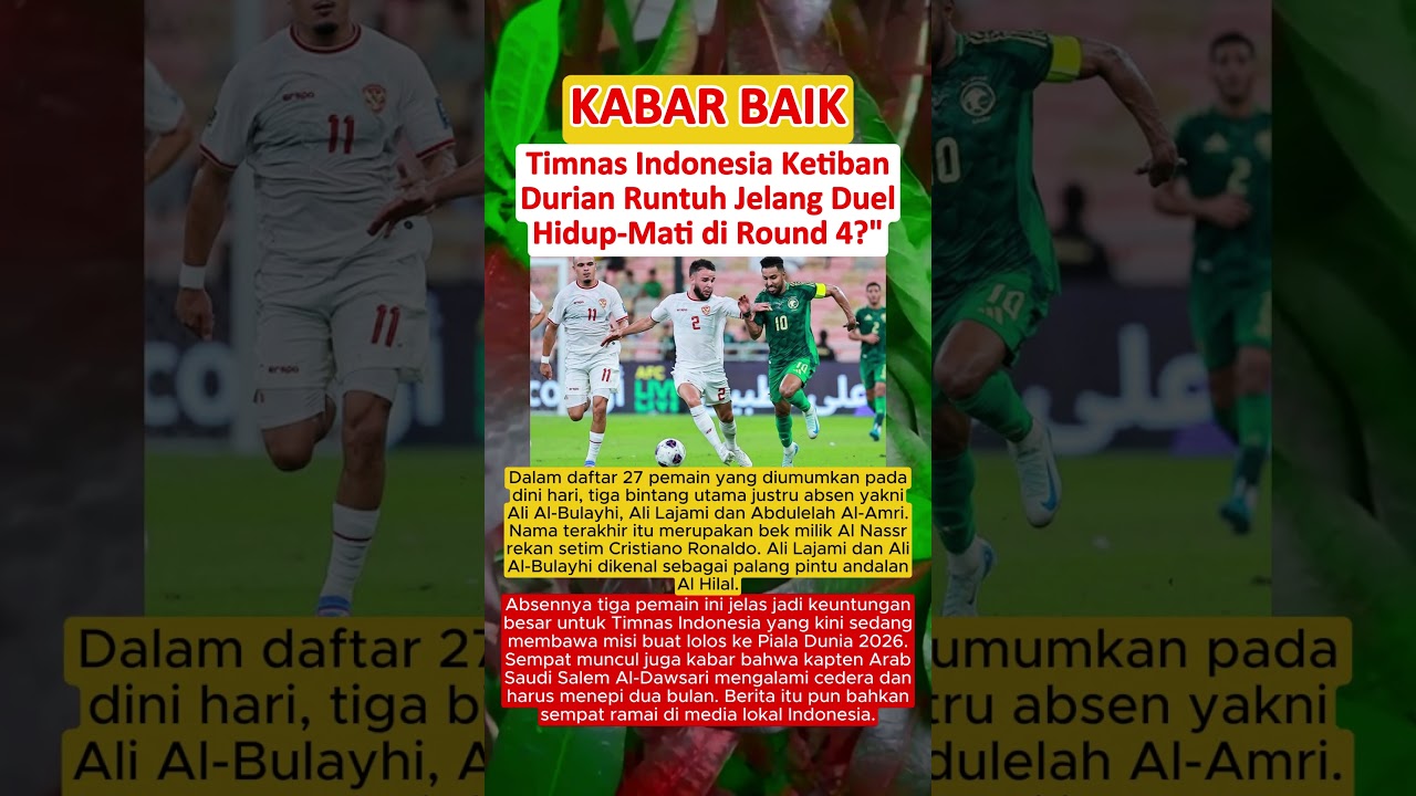 BREAKING NEWS‼️ Timnas Indonesia Ketiban Durian Runtuh Jelang Duel Hidup-Mati Di Round 4