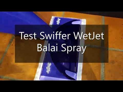 Kit De Démarrage Balai + Bouteille + 5 Lingettes + 4 Piles Swiffer Wet Jet