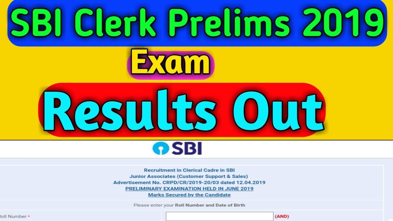 SBI Clerk Prelims Exam Results 2019 | Check SBI Clerk Prelims Results  2019 |