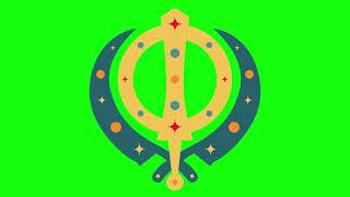 Ornate Khanda Symbol  4k Green Screen Sikh Religious Element For Vaisakhi U0026 Gurpurab no Copyright