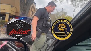 Cop harassing Hellcat owner plugging computer into his car without probable cause. #hellcat #police