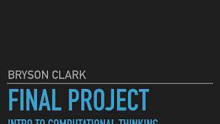 Final Project Intro to Computational Thinking Profile