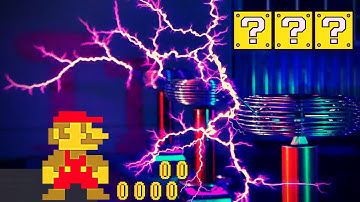 MARIO meets TESLA COILS (electric mushrooms)