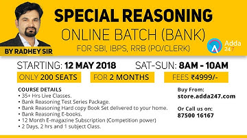 Live Reasoning batch by Radhey sir | Call us at 8750016167