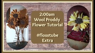 2:00am Wool Proddy Flower Tutorial / Oxford Rug Punch / #flosstube Extra