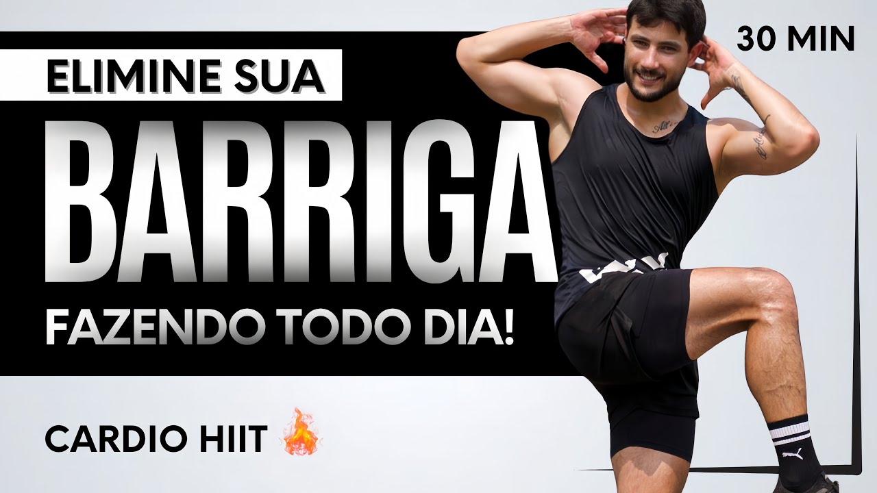 30 Min Cardio HIIT para perder barriga MUITO RÁPIDO em casa!