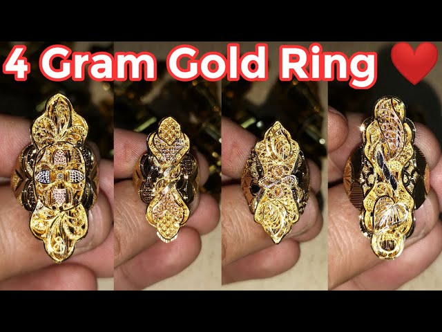gold ring design | gold ring designs for women | 4 gram gold ring | fancy  bangles collection | Ring designs, Gold ring designs, Gold rings