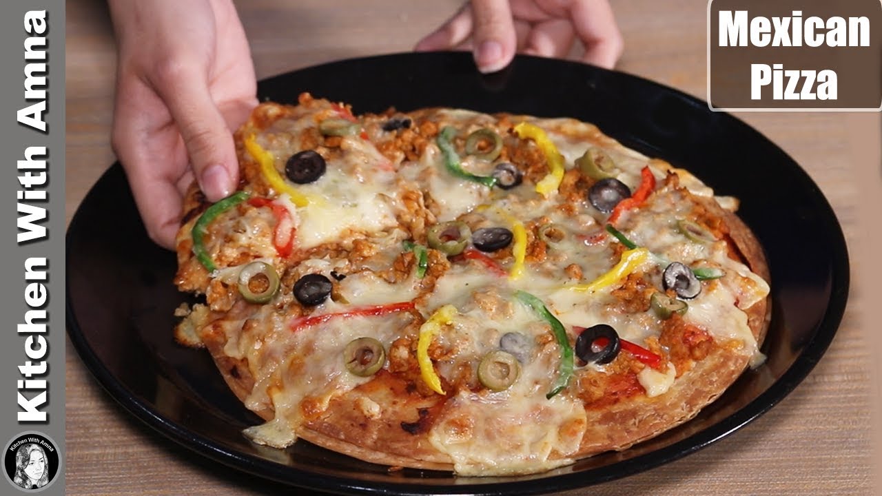 Crispy Mexican Pizza Recipe by Kitchen With Amna YouTube