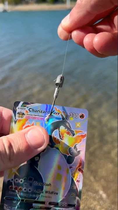 Fishing with Pokémon Cards 🎣🎣😳😳 #pokemoncards #crownzenith #fishing  #funny #ocean 