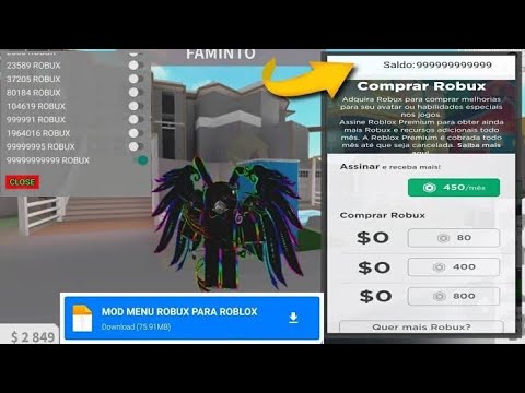 ROBLOX APK MOD MENU COM ROBUX INFINITO DE VERDADE? SPEED, ATRAVESSAR  PAREDES ATUALIZADO 2022 