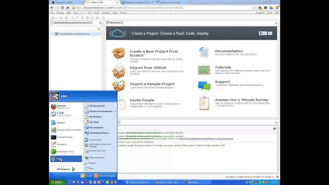 Participate in ZF2 app with Codenvy, phpcloud, GitHub, WinSCP without exposing your sensitive files.