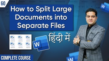 How to Split Large Word Documents into Separate Files | Split Pages in Word Document | #mswordcourse