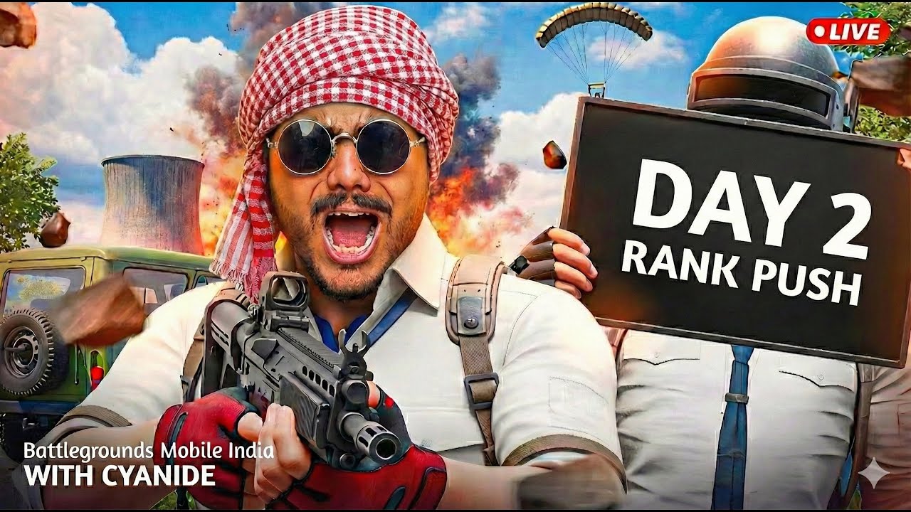 CONQUEROR RANKPUSH DAY 2 | BGMI LIVE | PUBG x CYANIDE