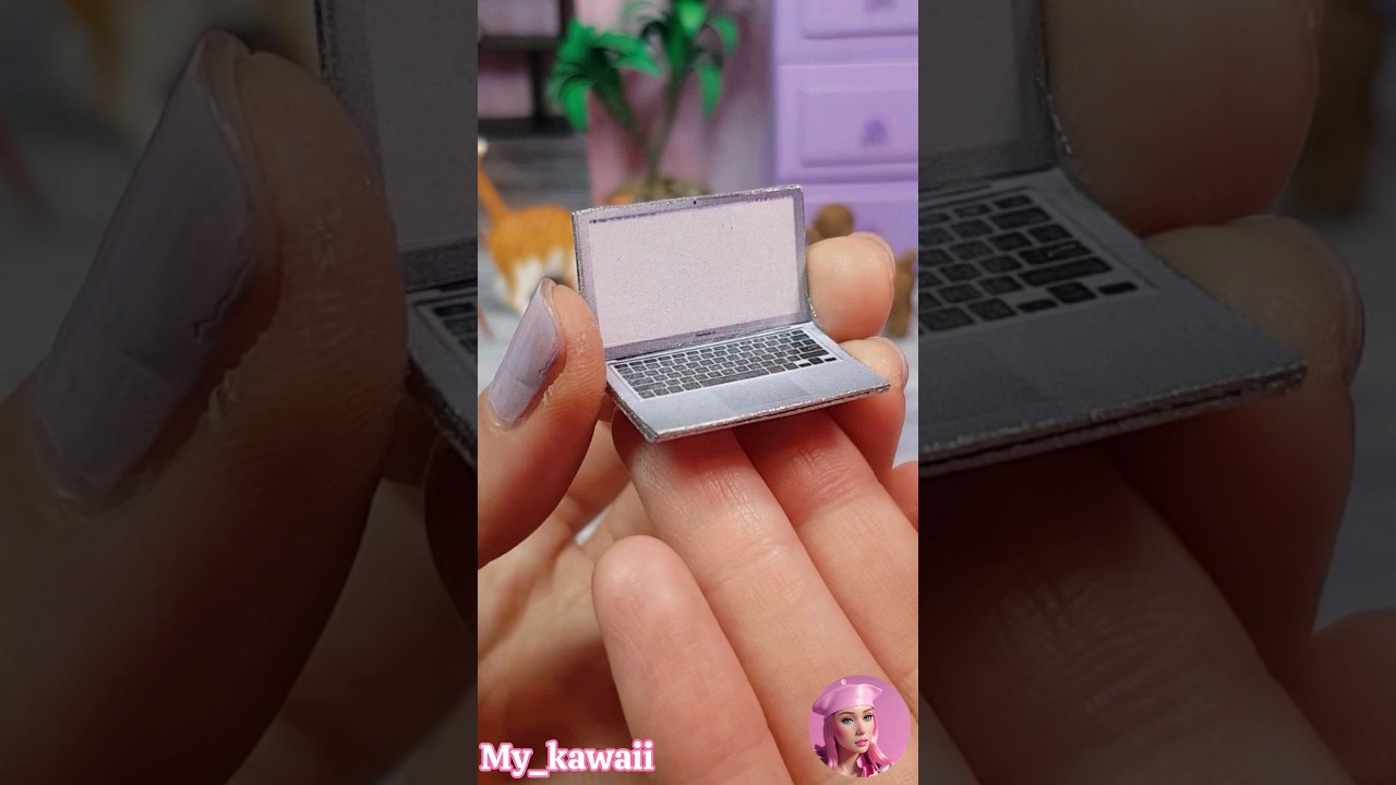 DIY How to make a miniature laptop for dolls 