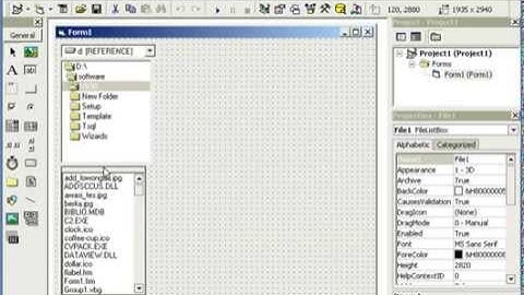 Cara Mudah Belajar Visual Basic 6.0 -  DriveListBox, DirListBox, dan FileListBox2 Pada VB 6.0