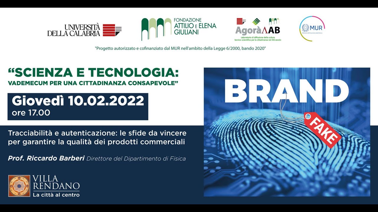 Villa Rendano - Tracciabilità e autenticazione - progetto "Agorà Lab"