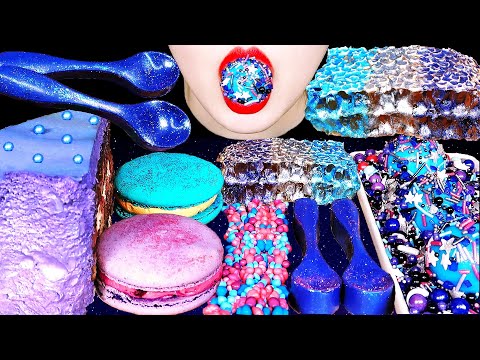 ASMR GALAXY HONEYCOMB, EDIBLE SPOONS, EARTH GUMMY 갤럭시 디저트 먹방 EATING SOUNDS MUKBANG 咀嚼音 | ZOEY ASMR