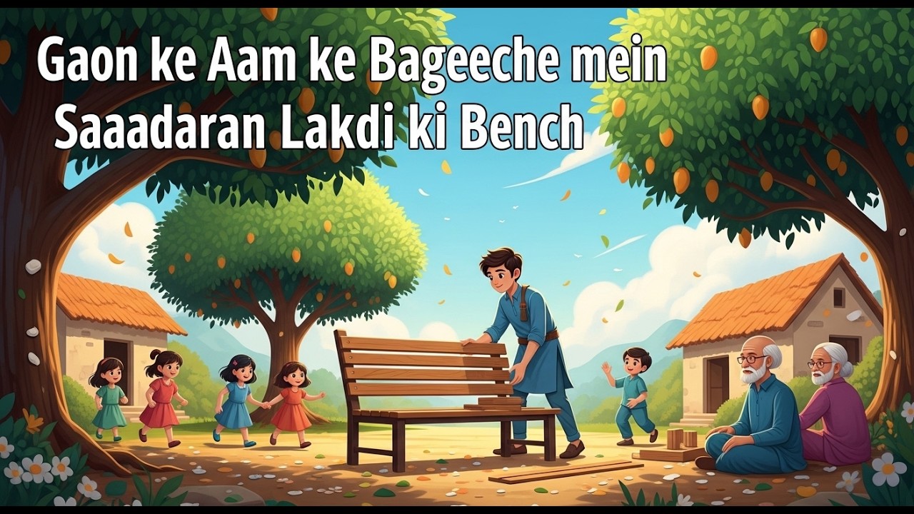 Crafting a Simple Wooden Bench for the Quiet Village Orchard View ! Gaon ke Aam