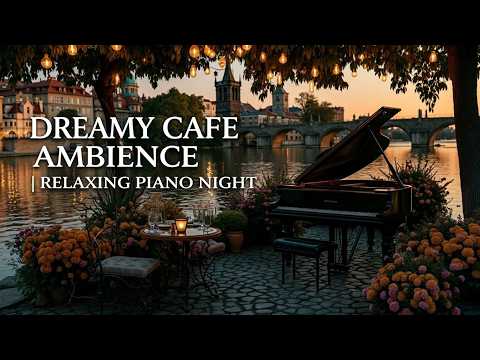 Golden Hour Jazz Piano ~ Dreamy Cafe Ambience for Deep Relaxation & Study Music