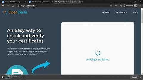 Part 1 - Verifying Credentials on OpenCerts (IBS, 2020)