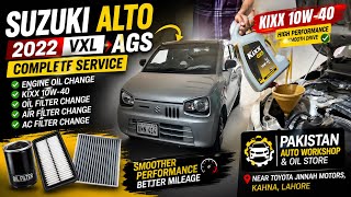 Suzuki Alto 2022 AGS VXL Oil Change – Complete Service | Use Kixx 10w40 SJ 2.7 Liter