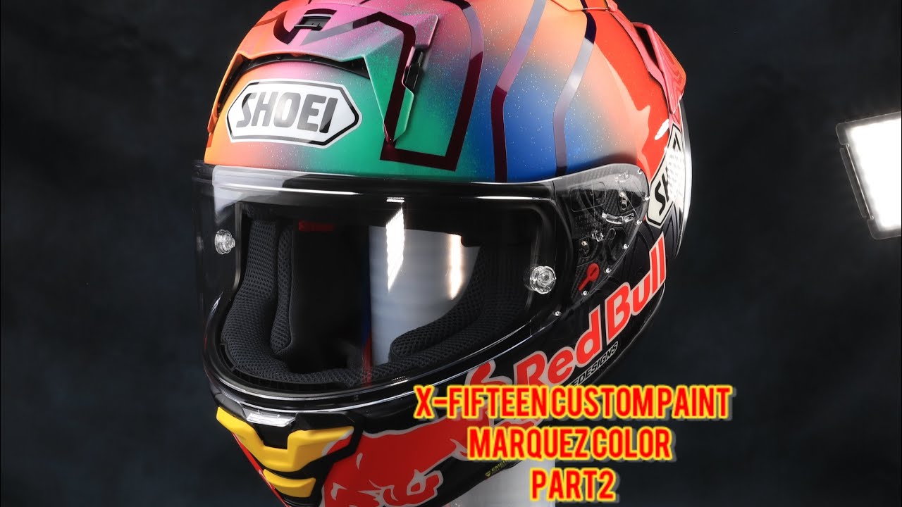 SHOEI x-fifteen custom paint marquez - YouTube