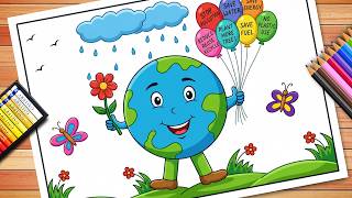 World Earth Day Drawing | World Earth Day Poster | Save Nature Save Earth Drawing | Save Environment