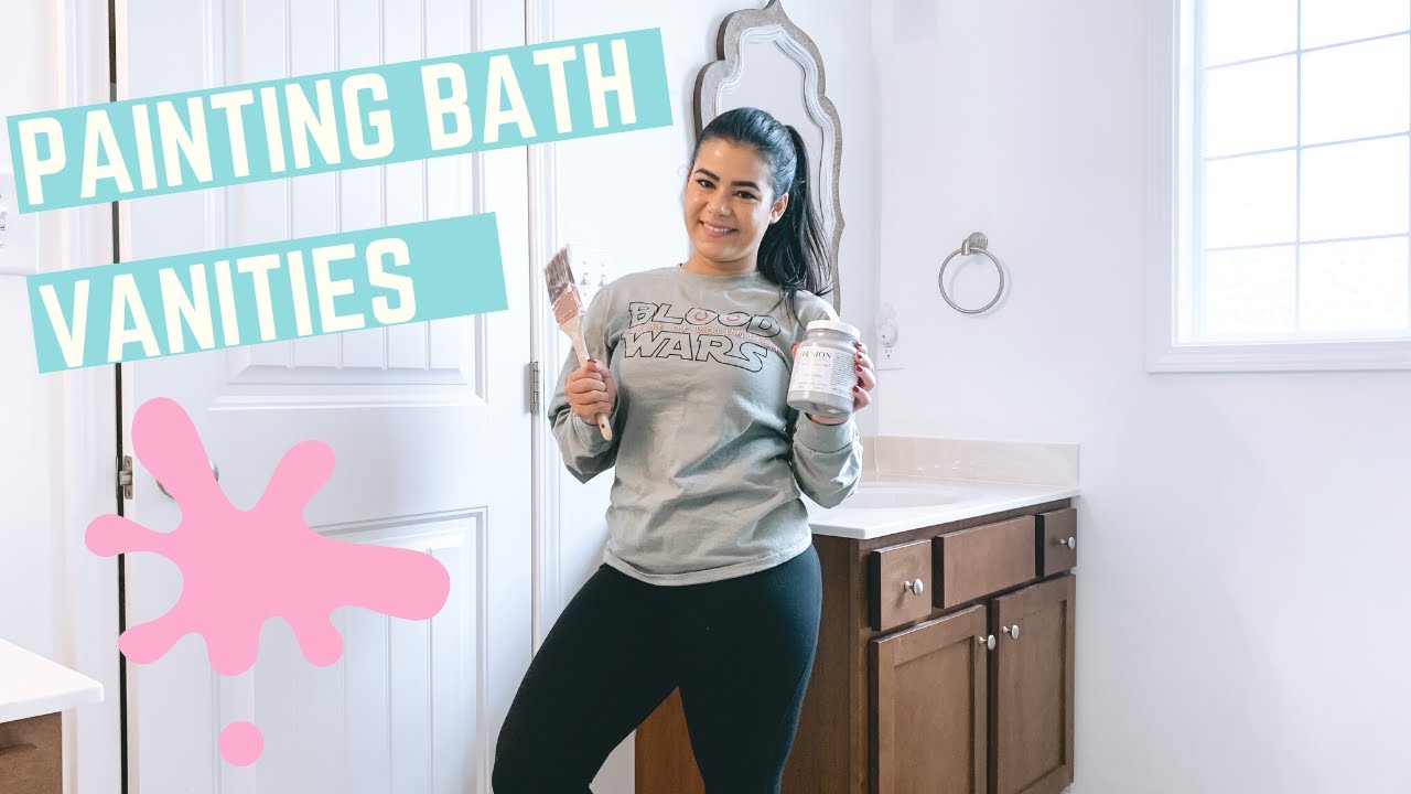 Painting My Bathroom Vanities | Fusion Mineral Paint - YouTube